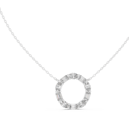 Celeste Circle Diamond Pendant Necklace