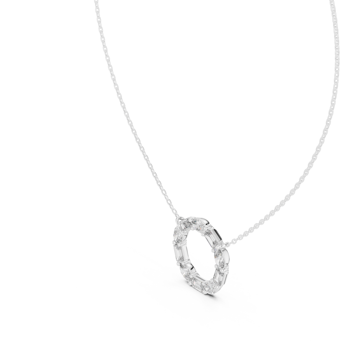 celeste circle diamond pendant necklace