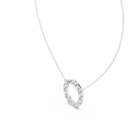 Celeste Circle Diamond Pendant Necklace