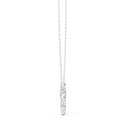 Celeste Circle Diamond Pendant Necklace