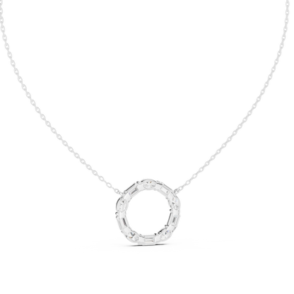 Celeste Circle Diamond Pendant Necklace