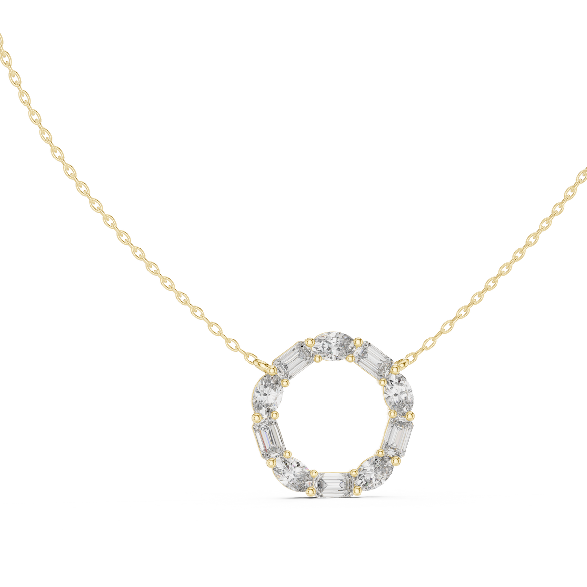 celeste circle diamond pendant necklace