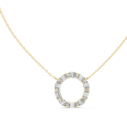 Celeste Circle Diamond Pendant Necklace