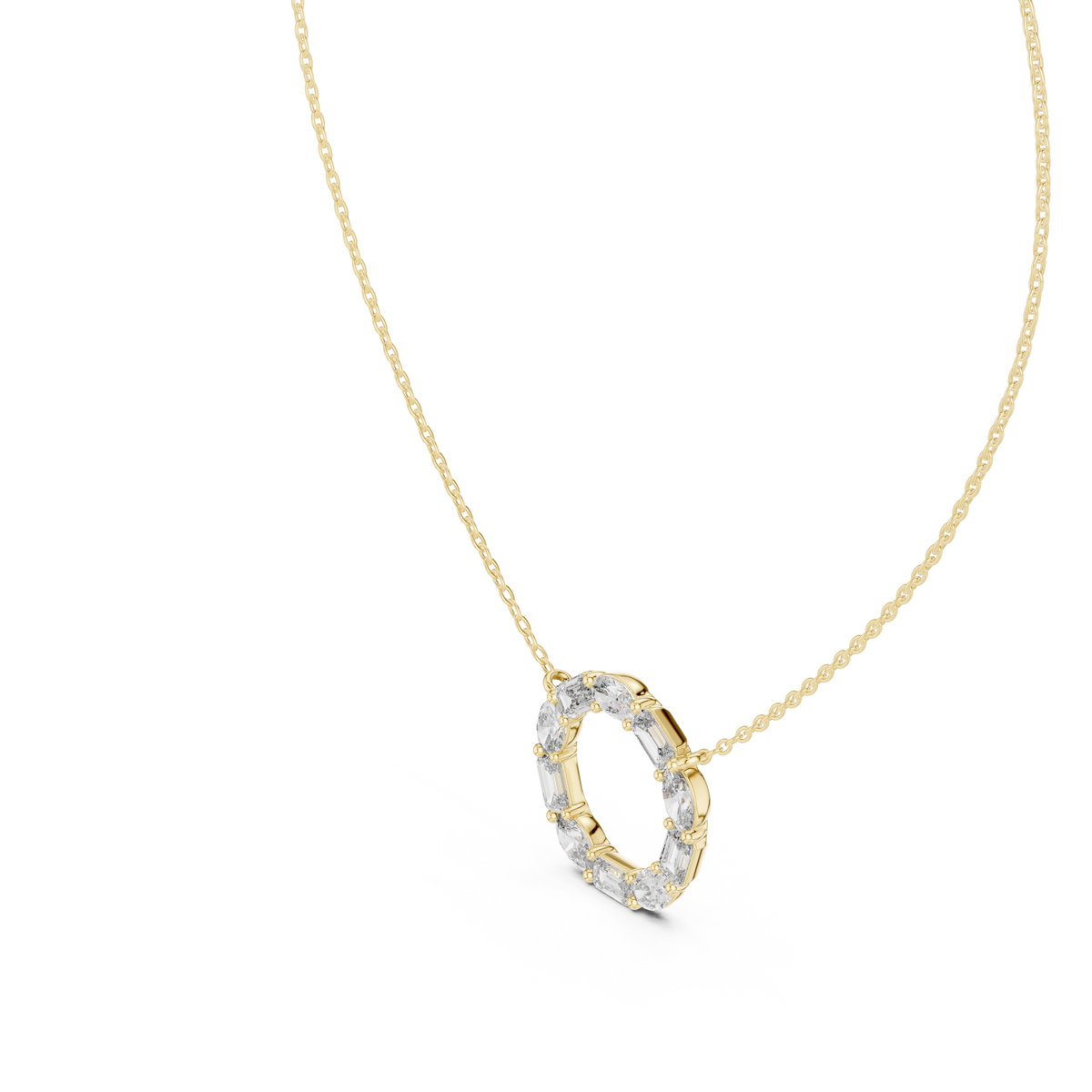 celeste circle diamond pendant necklace