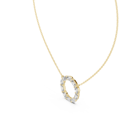 Celeste Circle Diamond Pendant Necklace
