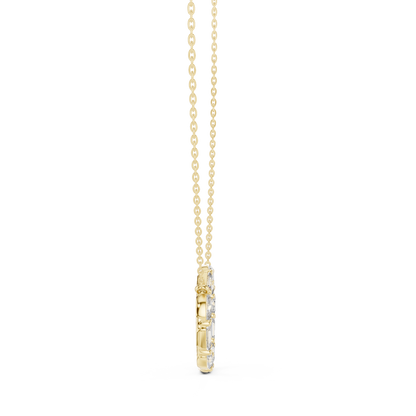 Celeste Circle Diamond Pendant Necklace