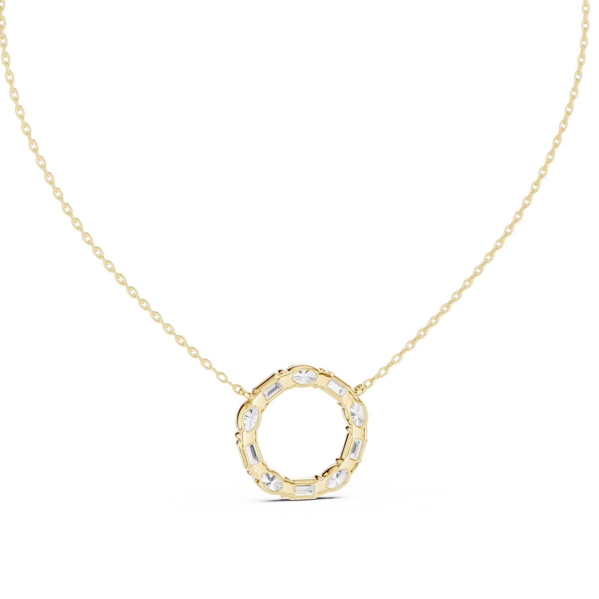 celeste circle diamond pendant necklace