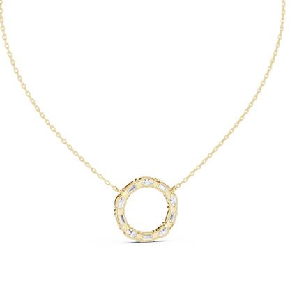 Celeste Circle Diamond Pendant Necklace