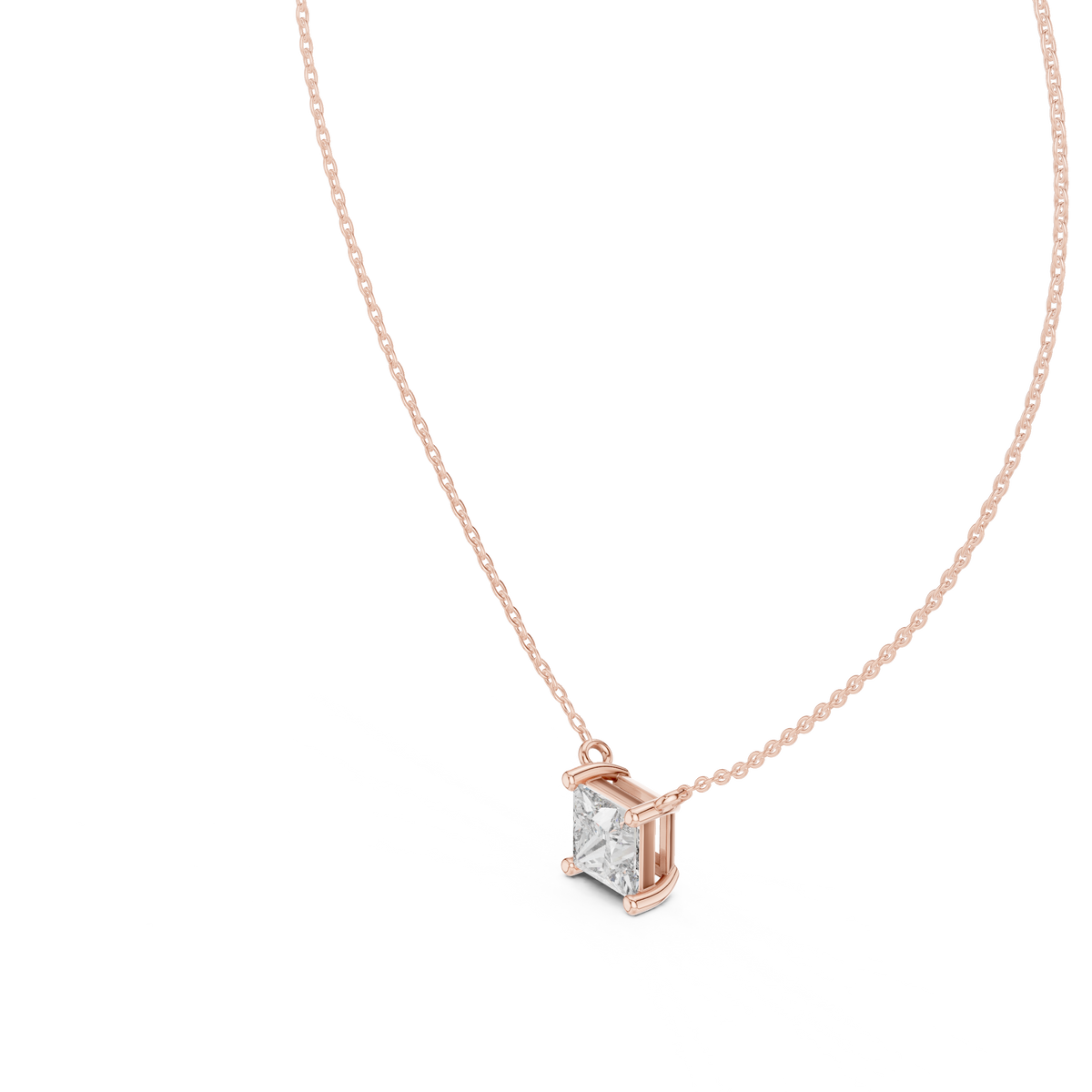 basket princess diamond pendant necklace