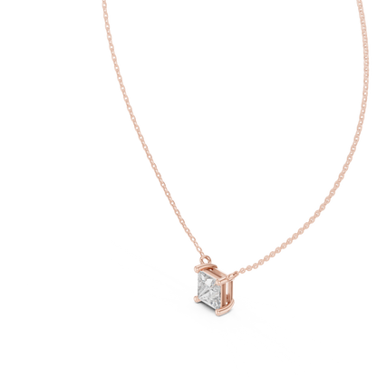 Basket Princess Diamond Pendant Necklace