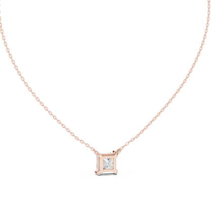 Basket Princess Diamond Pendant Necklace