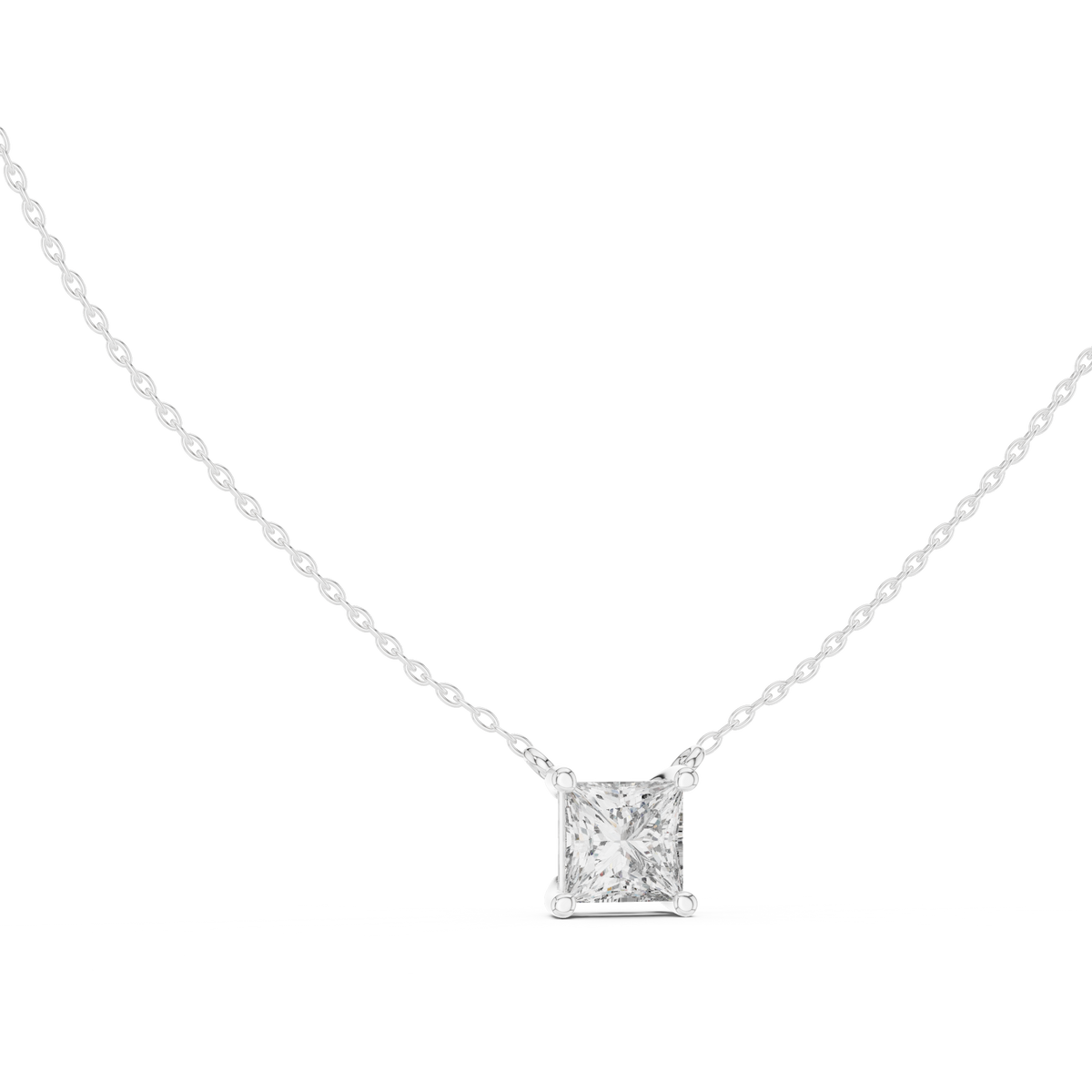 basket princess diamond pendant necklace