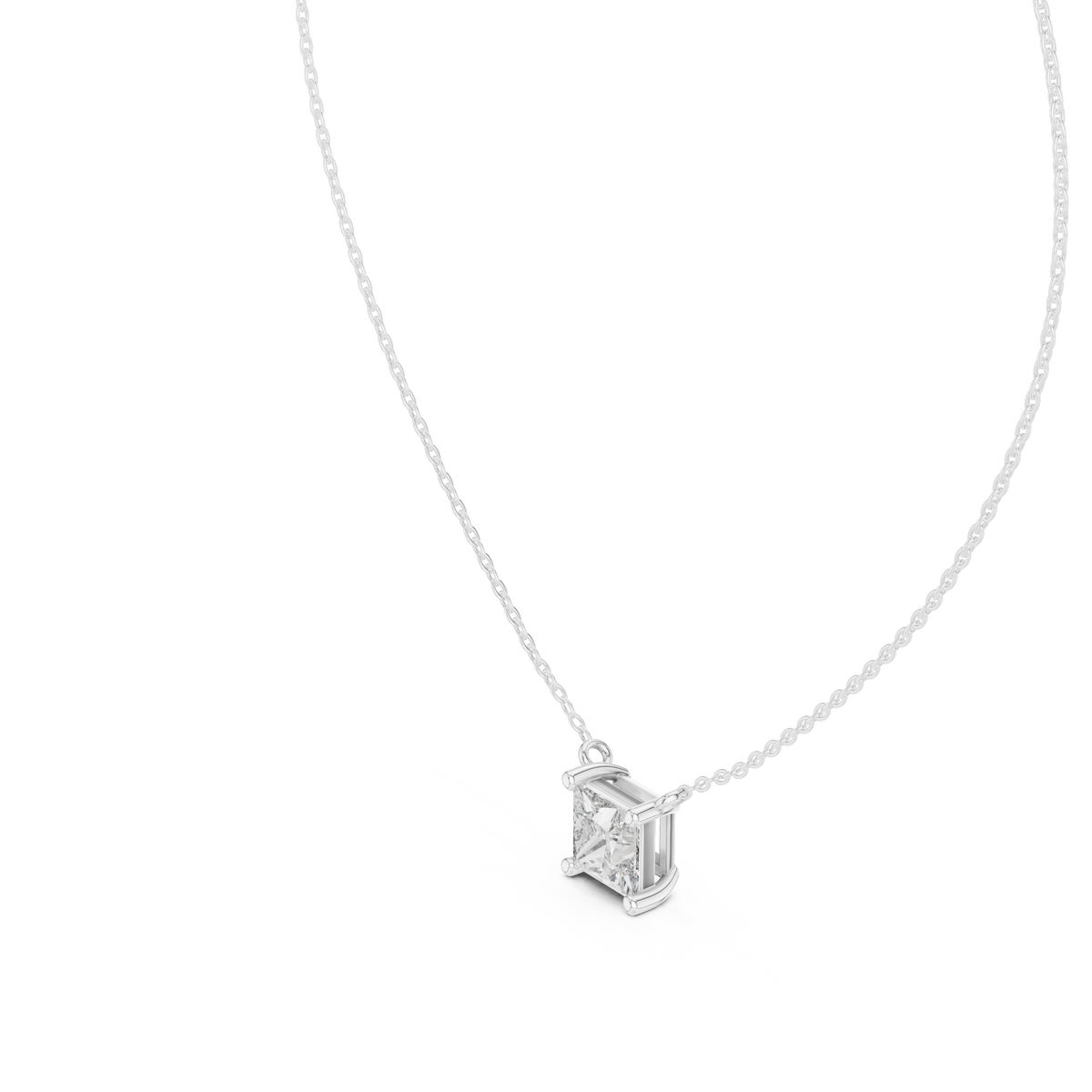 basket princess diamond pendant necklace