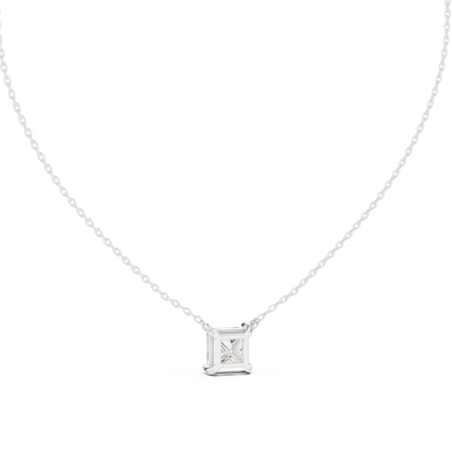 Basket Princess Diamond Pendant Necklace