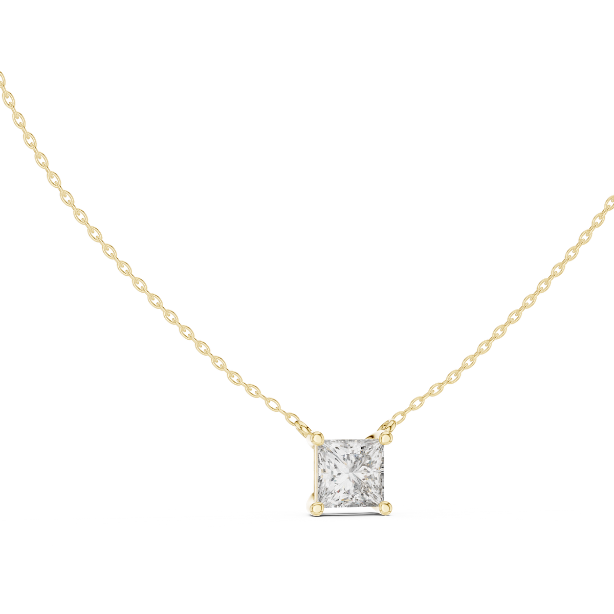 basket princess diamond pendant necklace