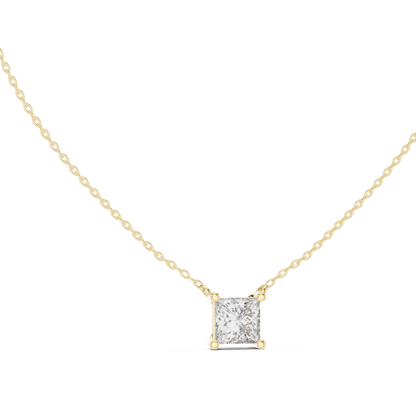 Basket Princess Diamond Pendant Necklace