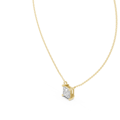 Basket Princess Diamond Pendant Necklace