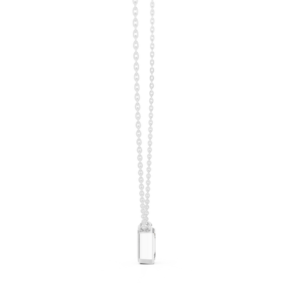 Bezel Emerald Diamond Pendant Necklace