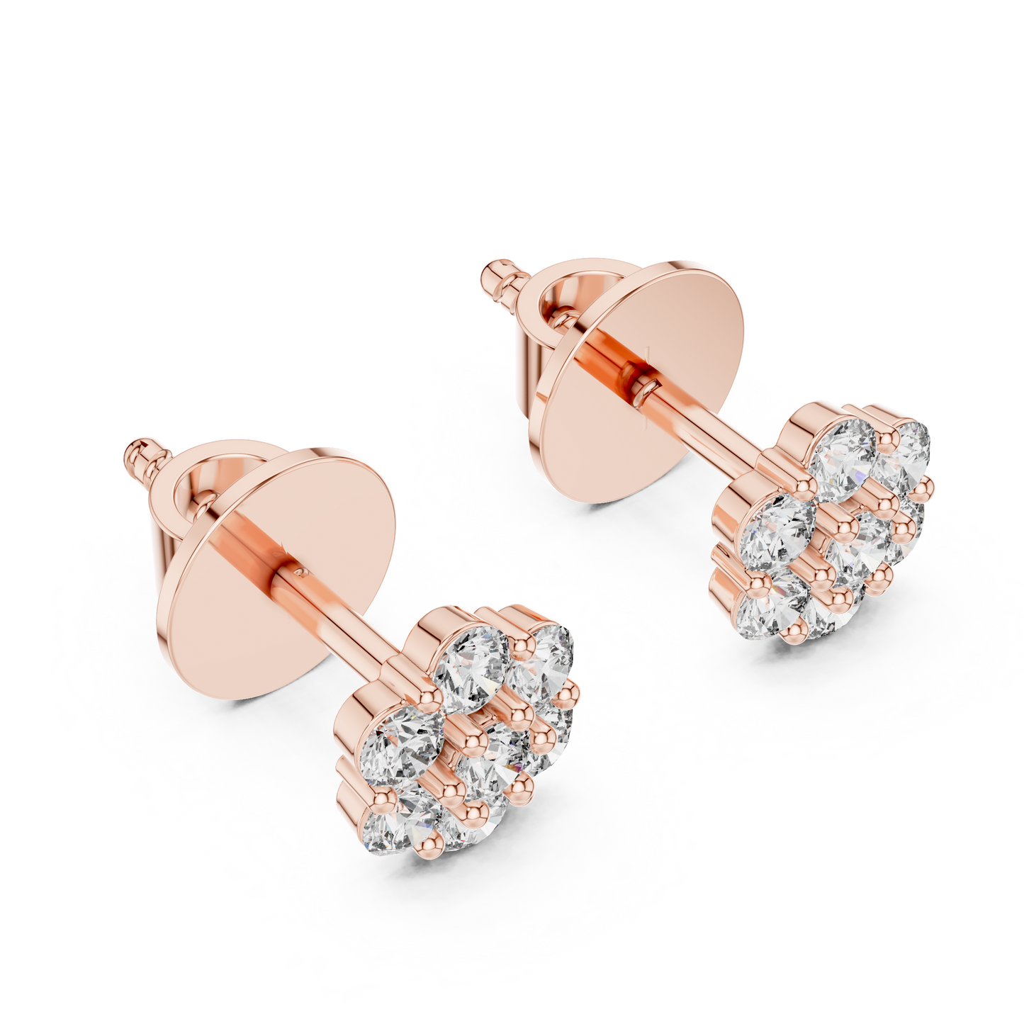 round cluster diamond earrings