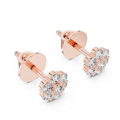 Round Cluster Diamond Earrings