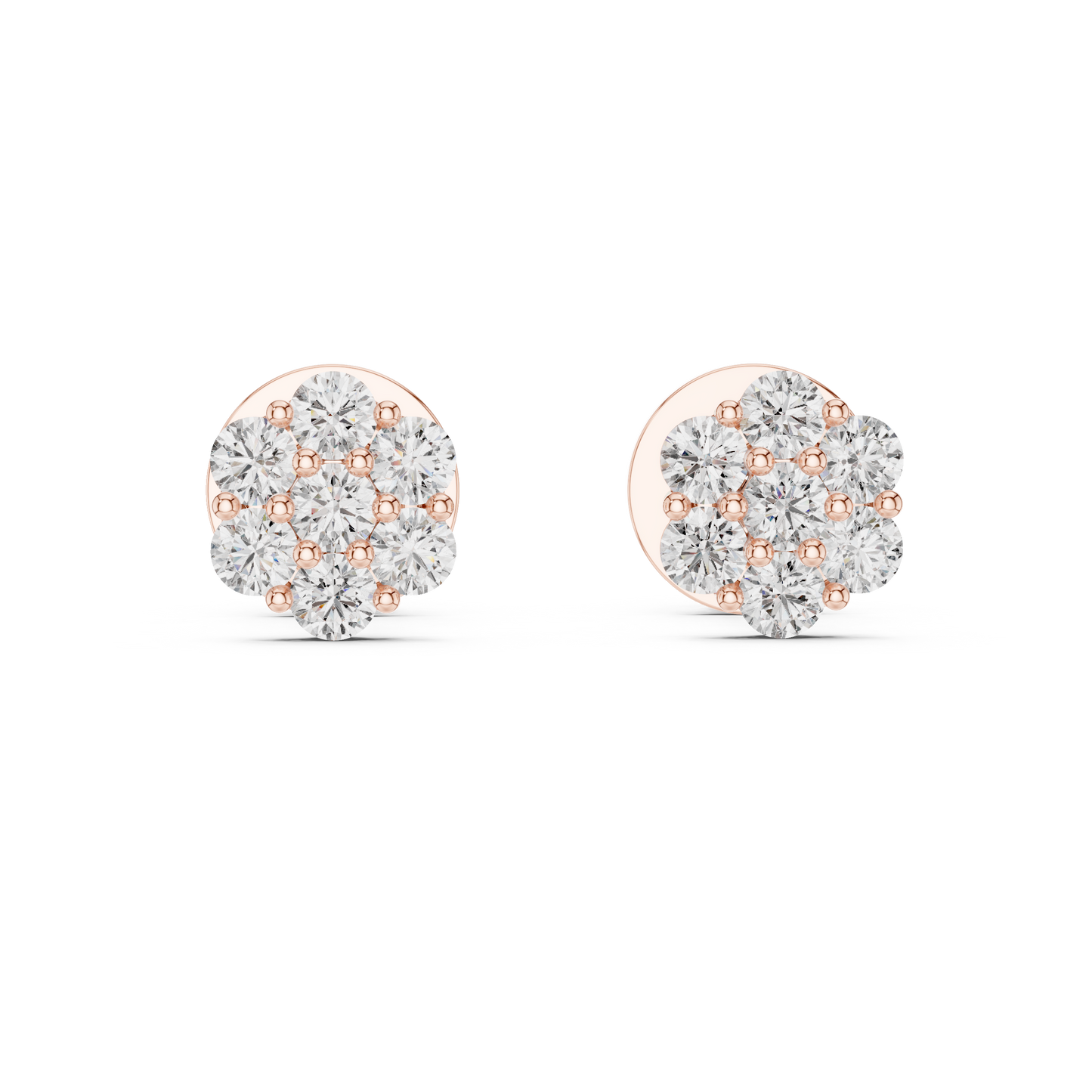 round cluster diamond earrings