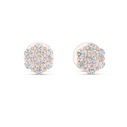 Round Cluster Diamond Earrings