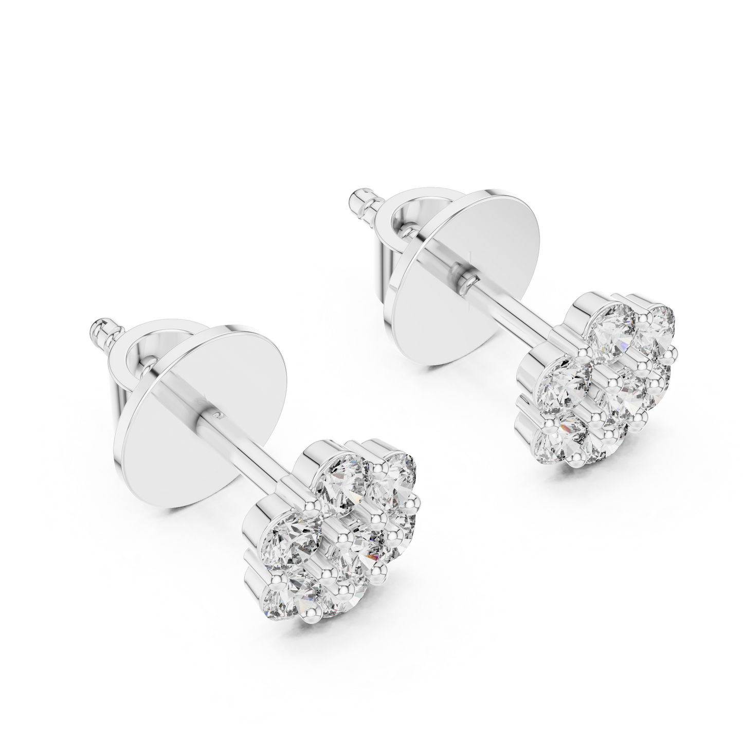 round cluster diamond earrings
