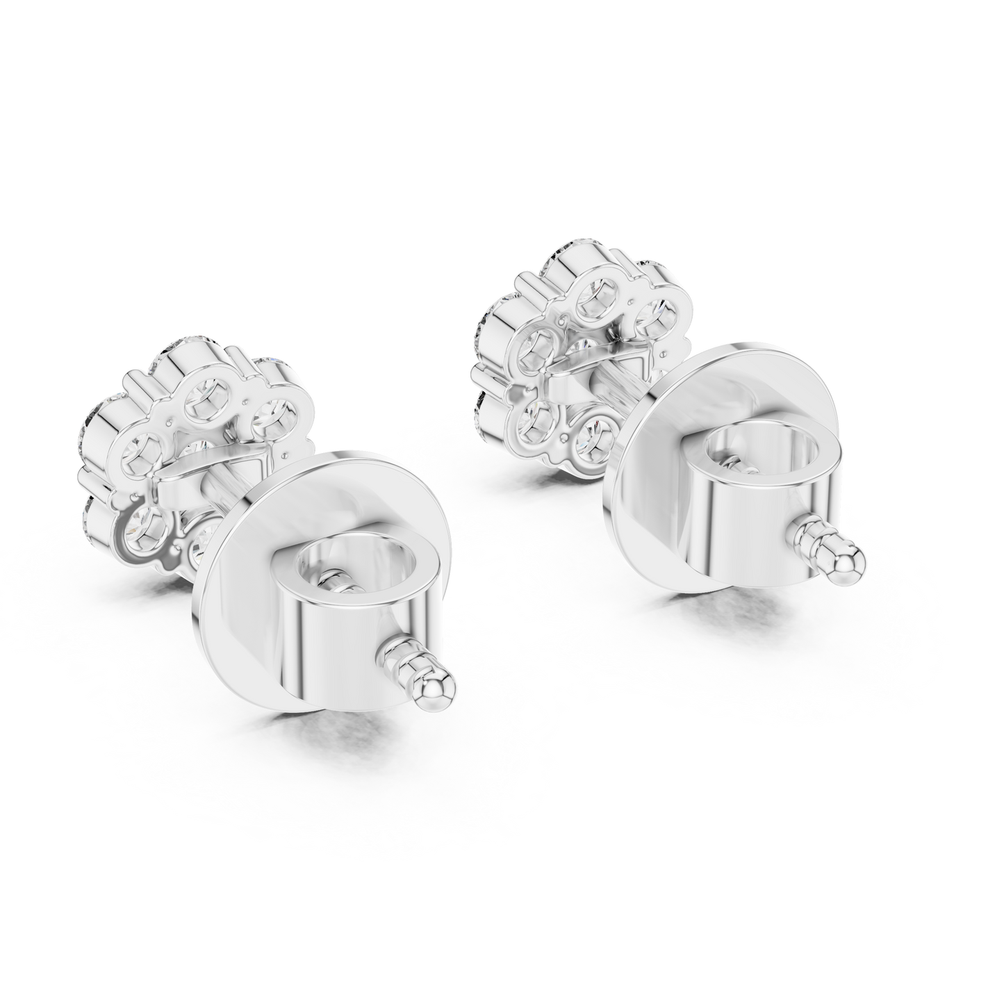 round cluster diamond earrings
