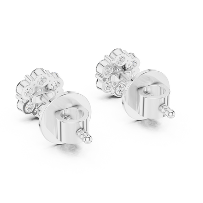 Round Cluster Diamond Earrings
