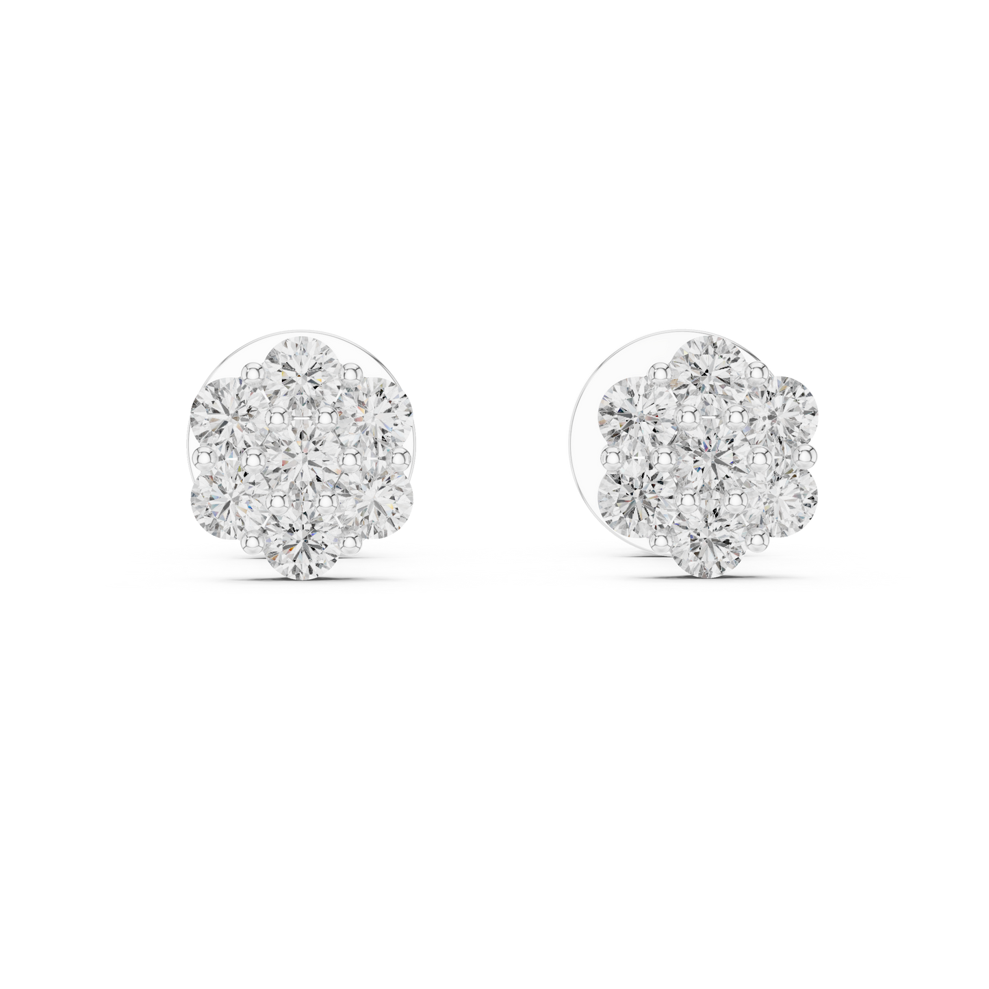 round cluster diamond earrings