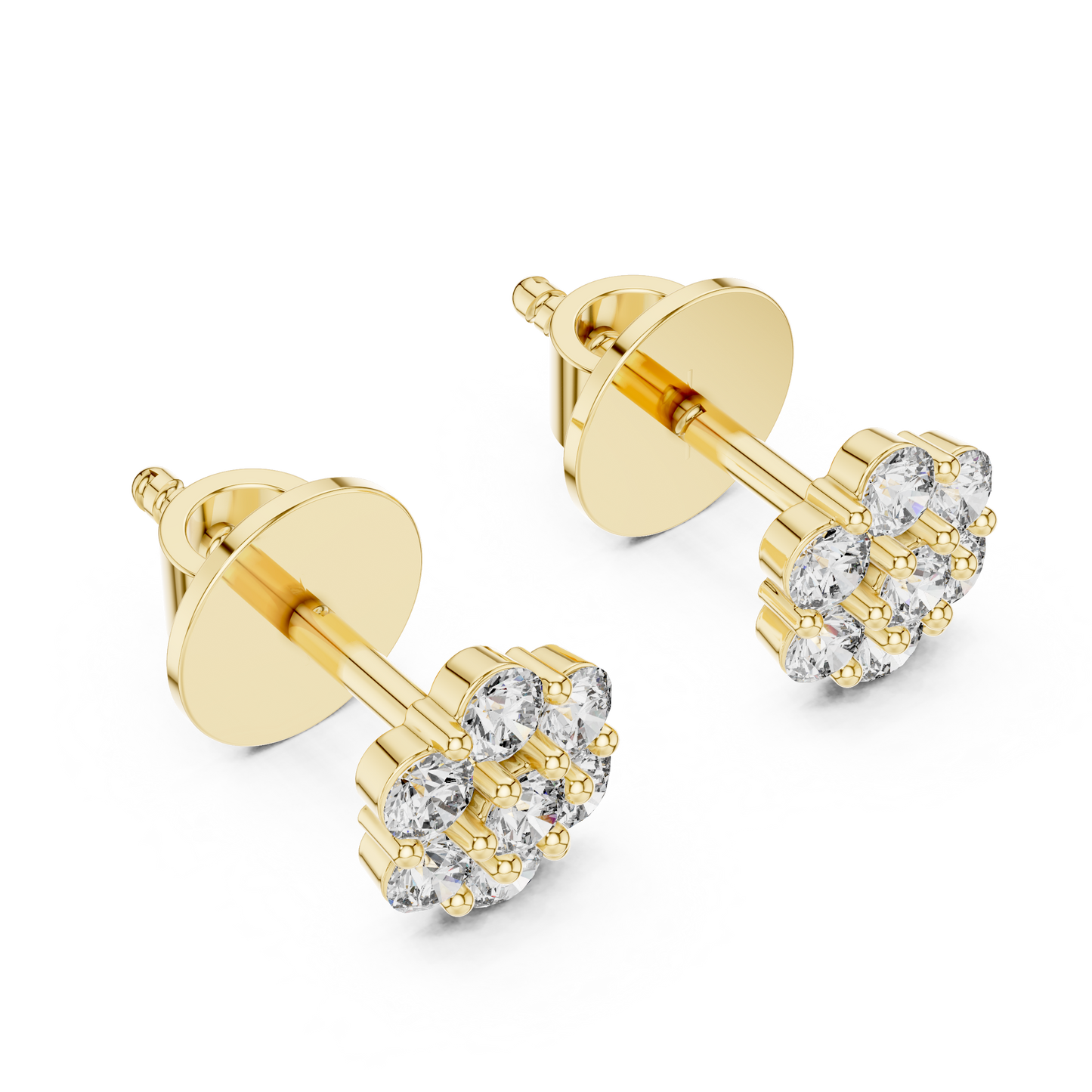 round cluster diamond earrings