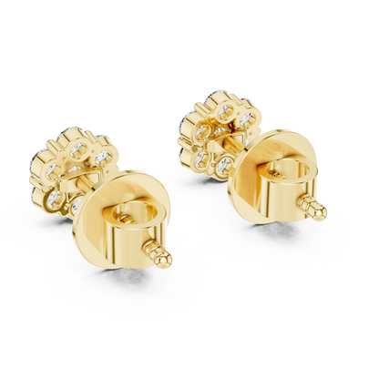 Round Cluster Diamond Earrings