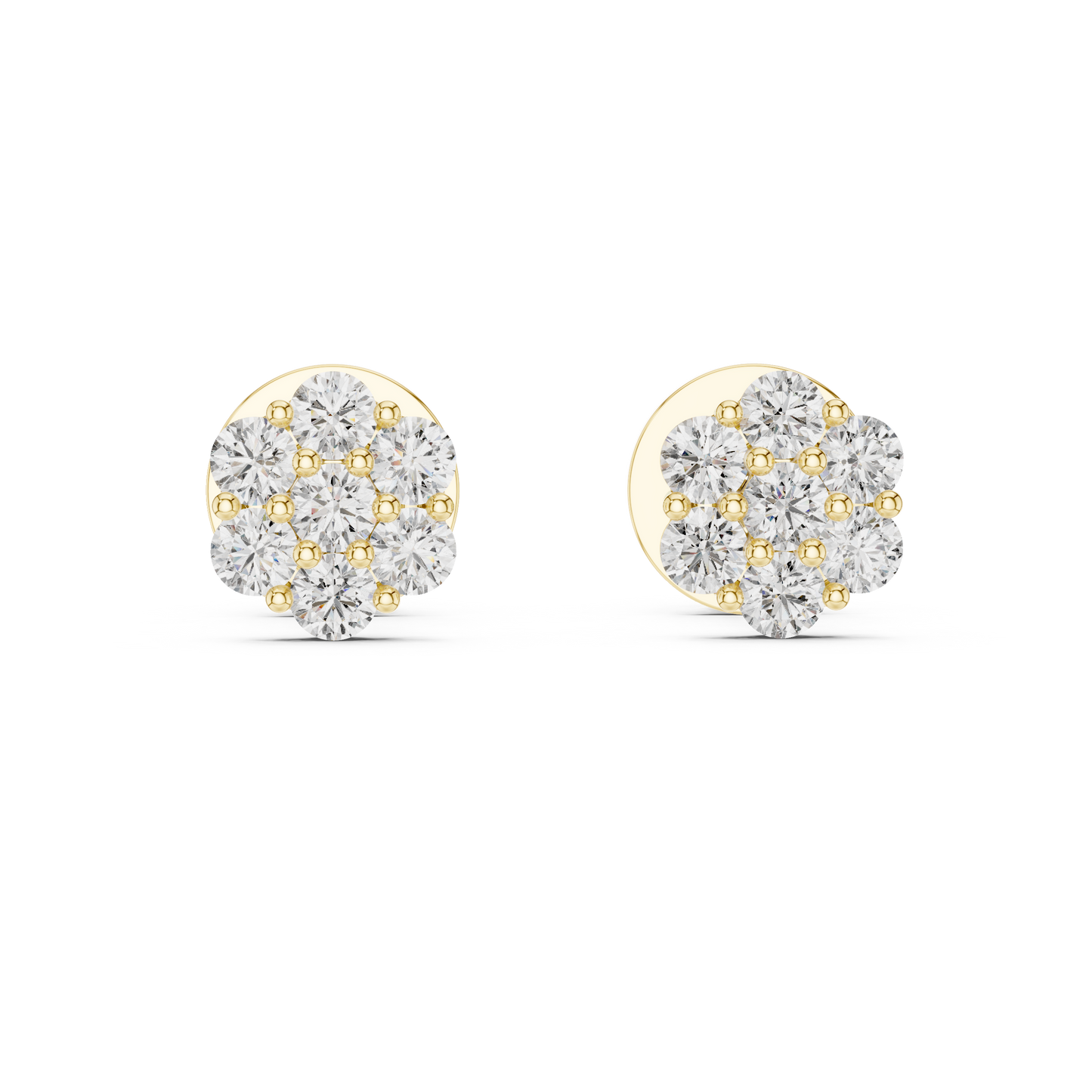 round cluster diamond earrings