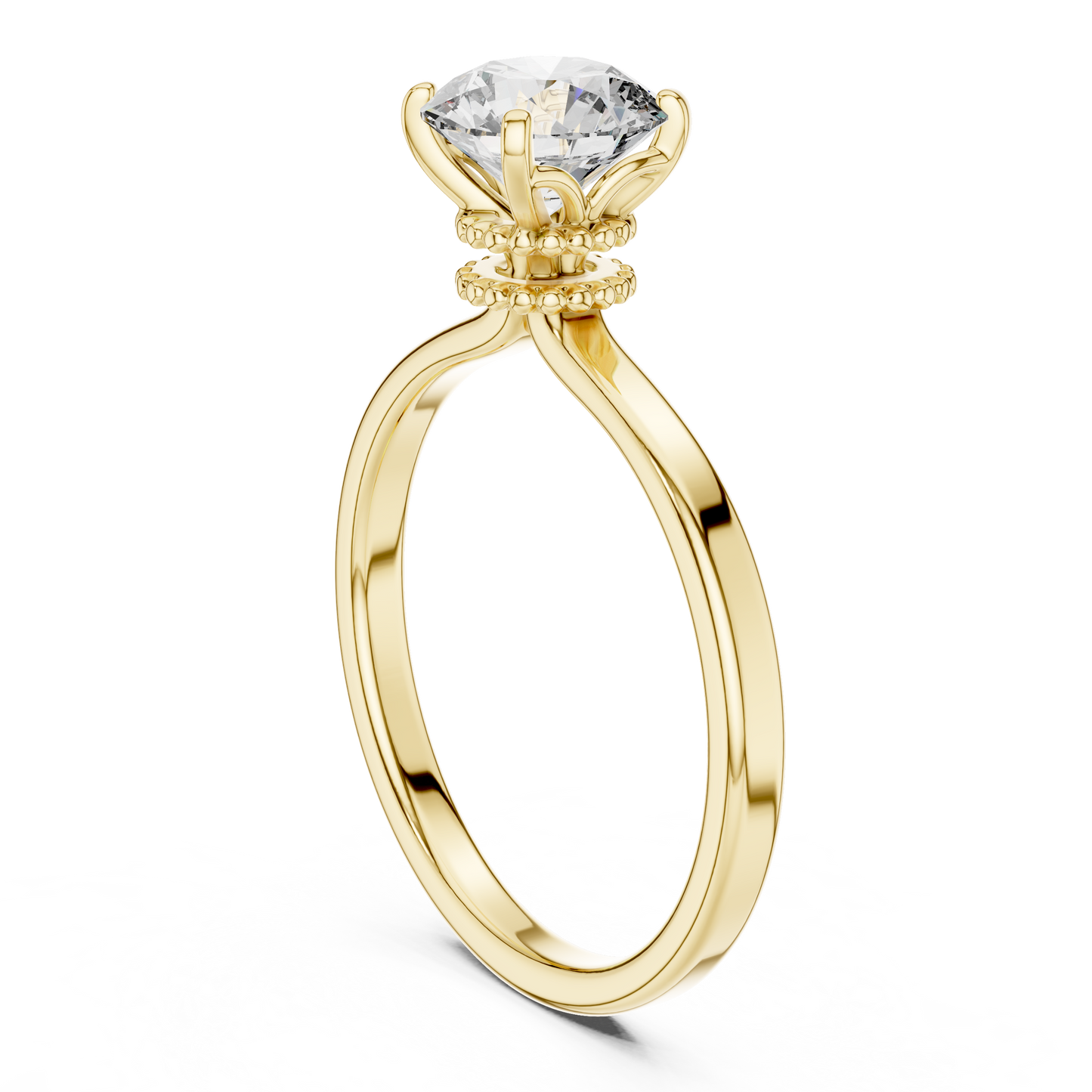 round hidden halo pavé ring