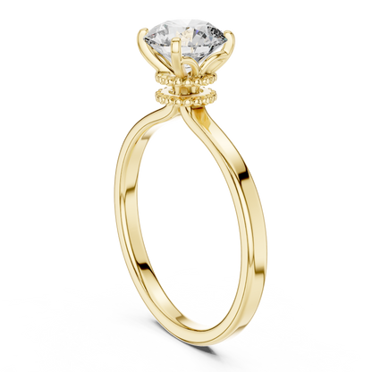 Round Hidden Halo Pavé Ring