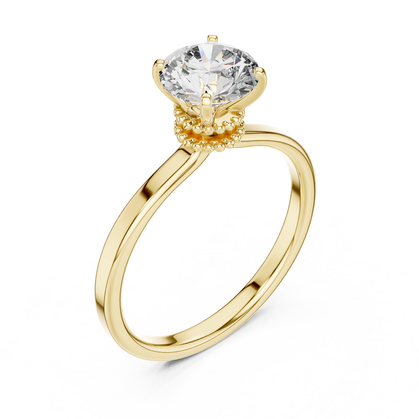 round hidden halo pavé ring