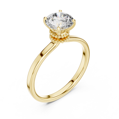 Round Hidden Halo Pavé Ring