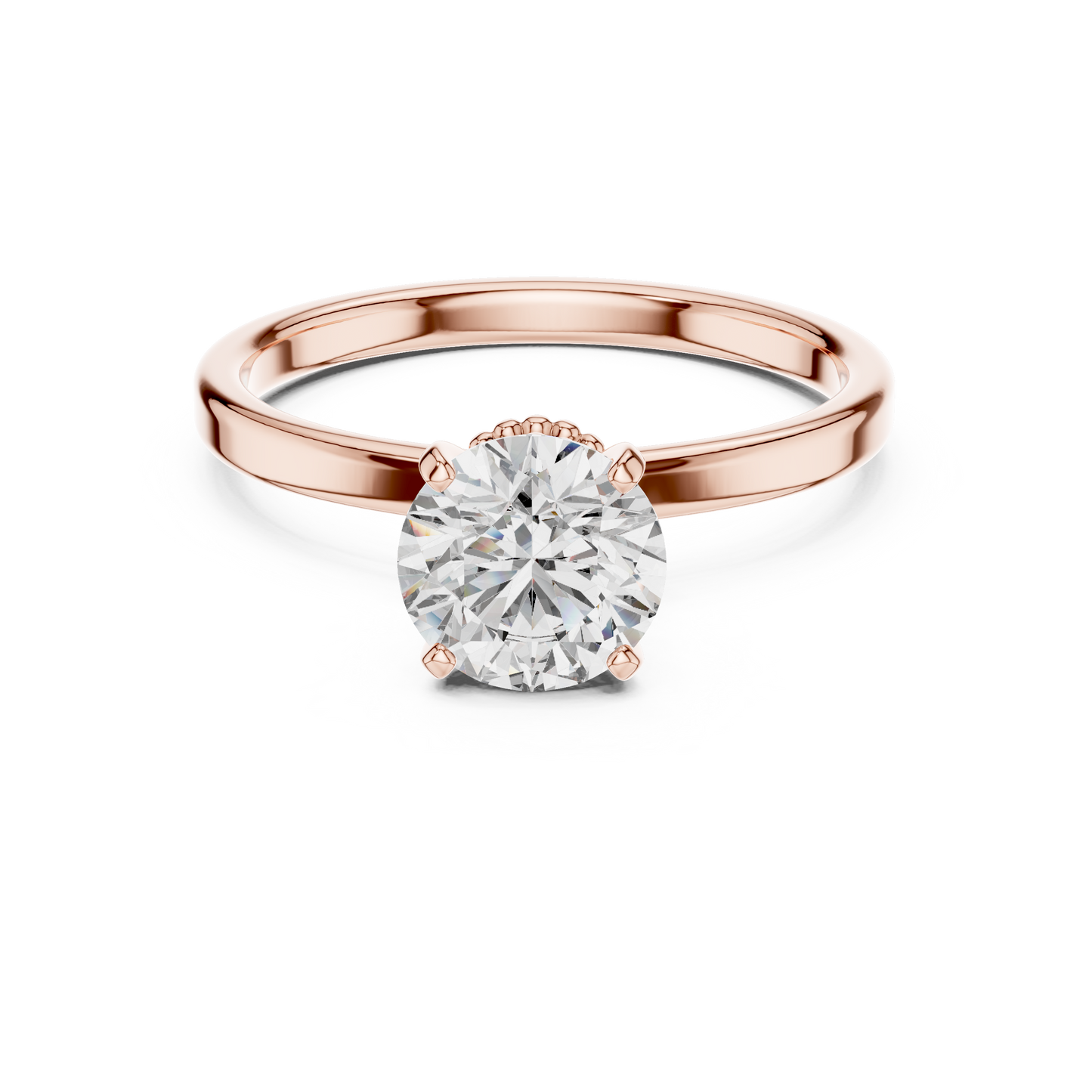round hidden halo pavé ring