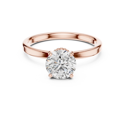 Round Hidden Halo Pavé Ring