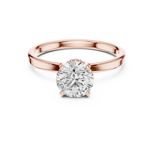 Round Hidden Halo Pavé Ring