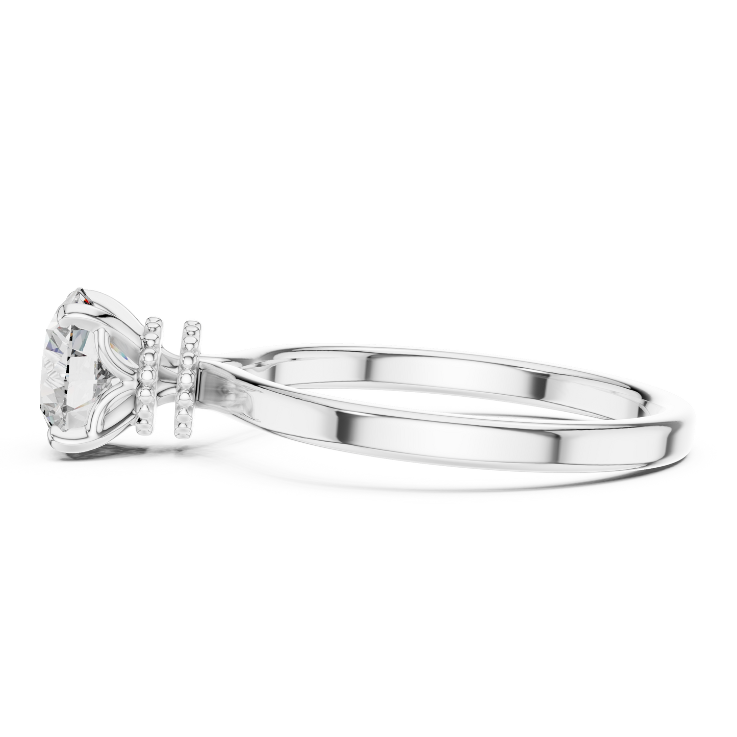 round hidden halo pavé ring