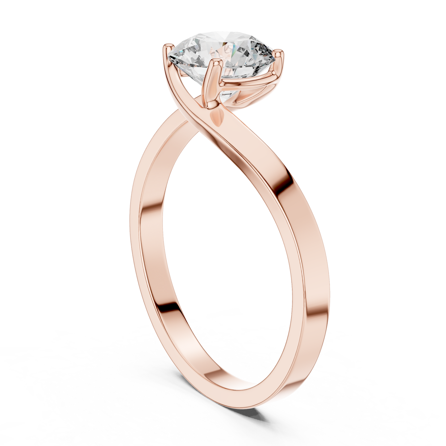 round lab diamond solitaire ring