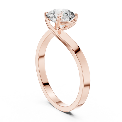 Round Lab Diamond Solitaire Ring