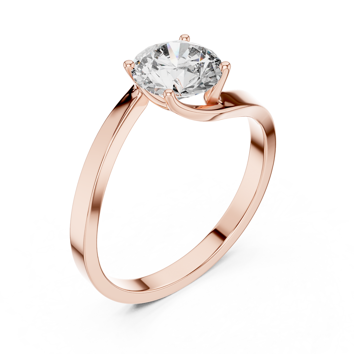 round lab diamond solitaire ring