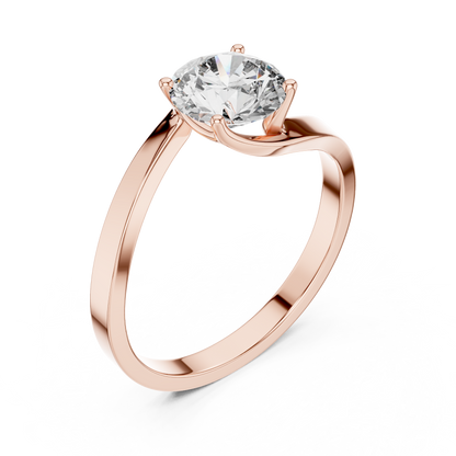 Round Lab Diamond Solitaire Ring