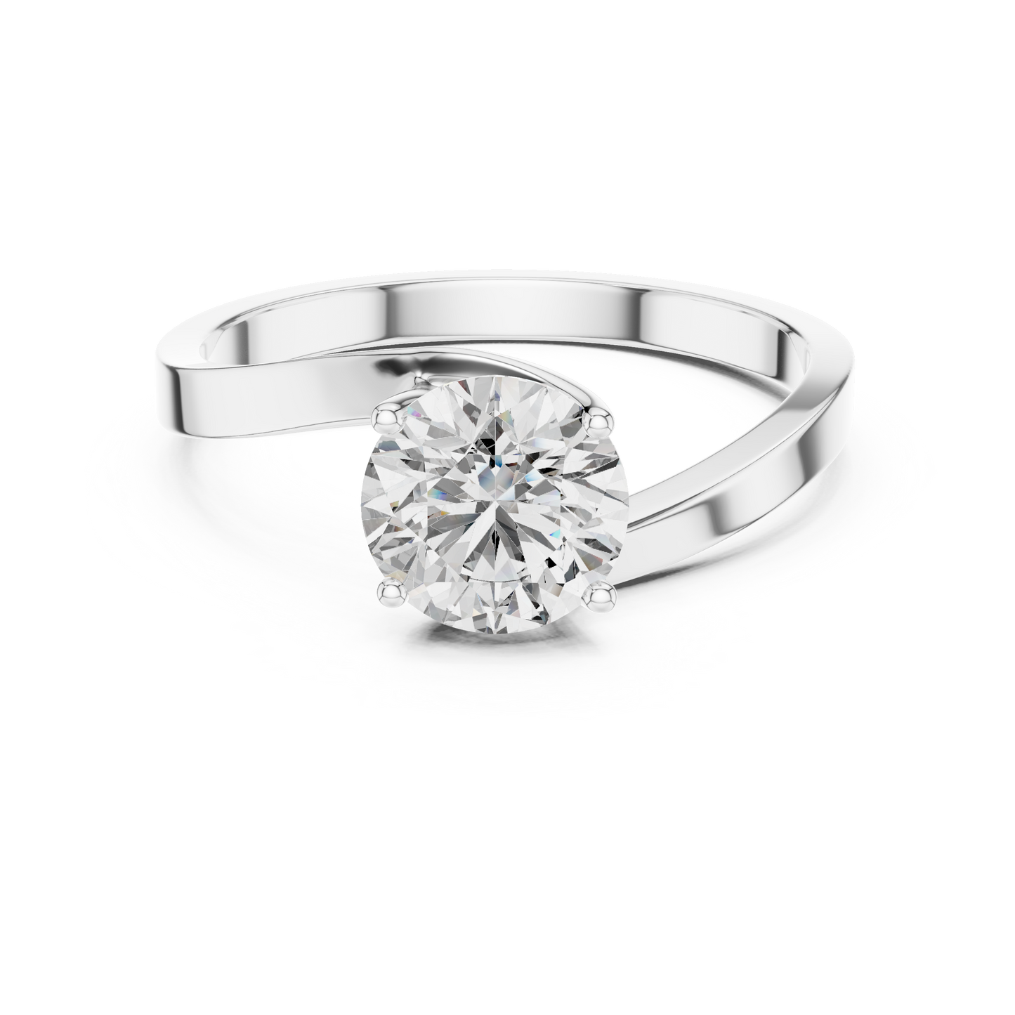 round lab diamond solitaire ring