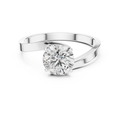 Round Lab Diamond Solitaire Ring