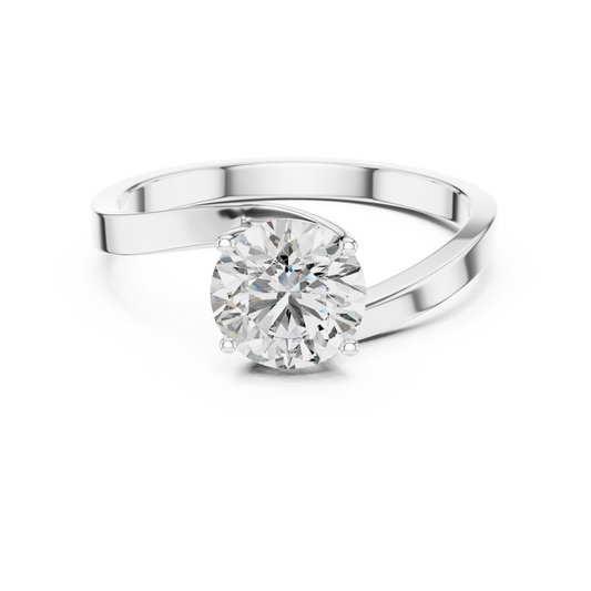 Round Lab Diamond Solitaire Ring