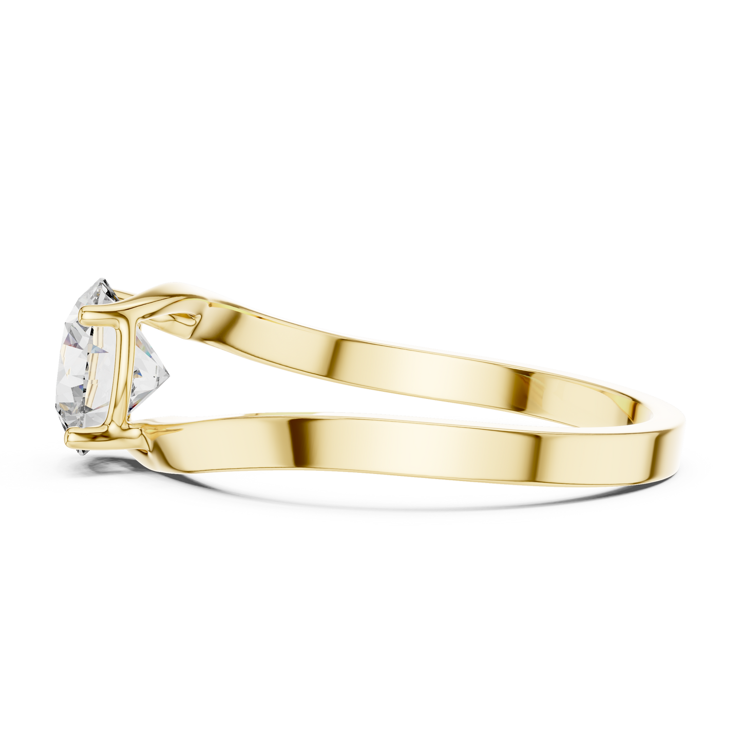 round lab diamond solitaire ring