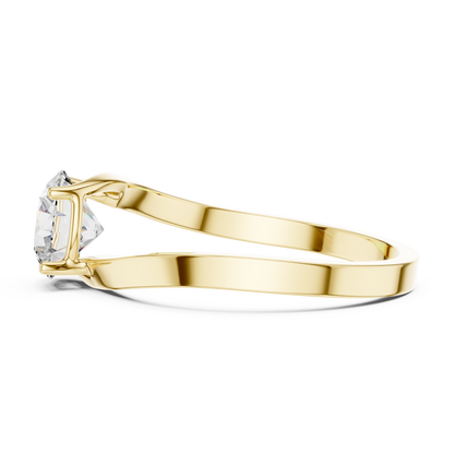 Round Lab Diamond Solitaire Ring